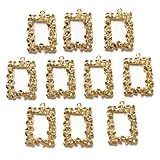 [ストアーズクラブ] 10個 額縁レジンフレーム 【アイビー】 ゴールド 空枠 チャーム 手芸素材