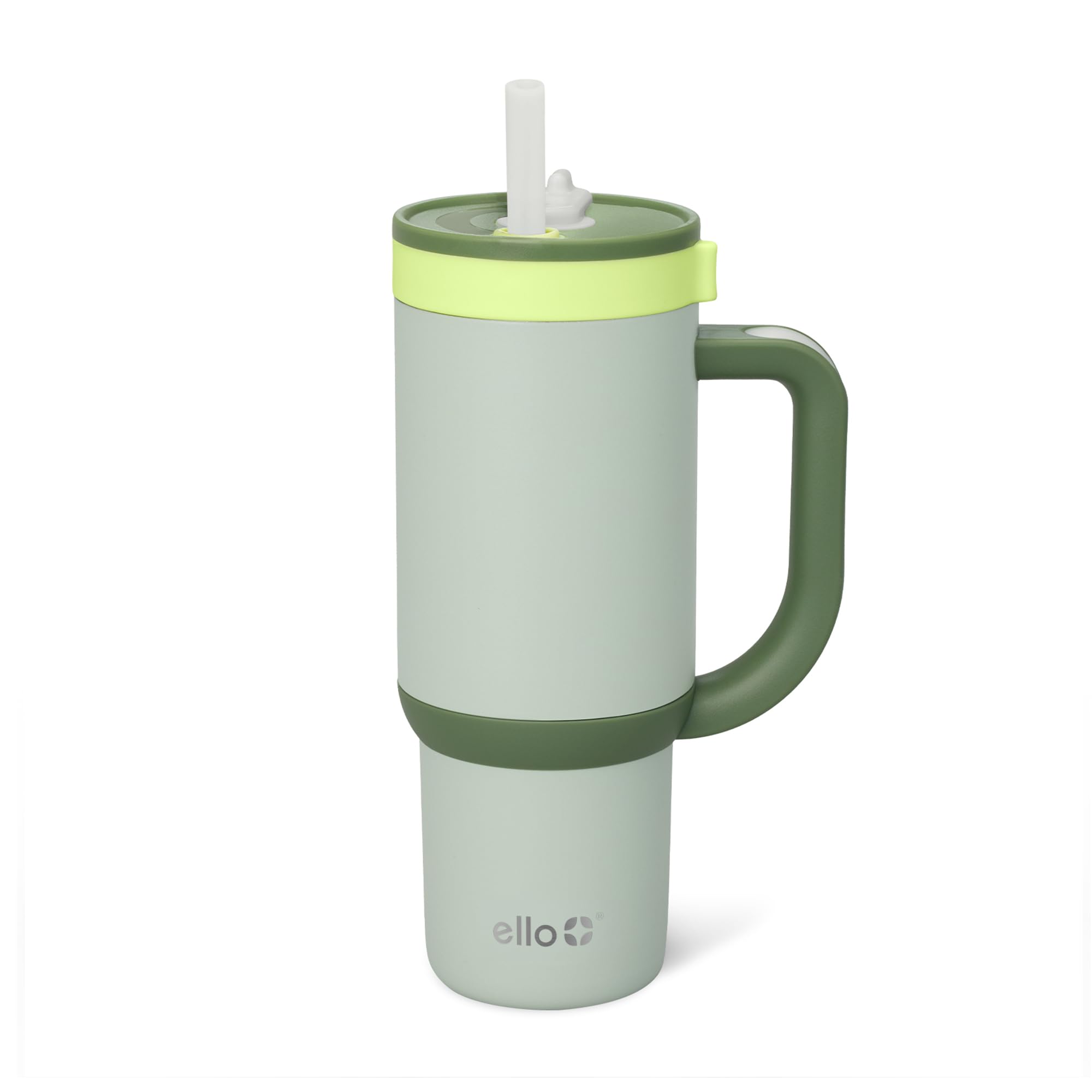 Ello Oasis 18oz Stainless Steel Kids Tumbler with Handle & Retracting Straw, 100% Leakproof, Double-Wall Vacuum Insulated, Kids Water Bottle for School, BPA Free, Dishwasher Safe, Avocado