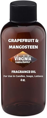 Aceite de fragancia de pomelo y mangostán (botella de 4 onzas) para hacer velas, hacer jabón, hacer tartas, aerosoles de habitación, lociones,