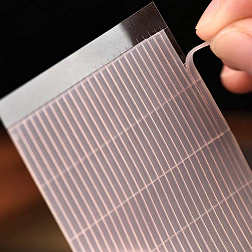 Makeup Double Eyelid Tapes Two-Sided Sticky Fiber Strips Big Eye Decoration Invisible Double Fold Eyelid Shadow Sticker Tool, with FREE Fork Rods and Scissors - Thumbnail 2