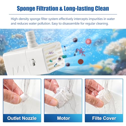 Image of 200L /H Submersible Water Pump Ultra Silent USB Small Fountain Pump with 2 Nozzles for Aquarium Fish Tank Fountain Hydroponic Bird Bath Small Pond Solar panels Garden Decoration 3W DC 3.5-9V