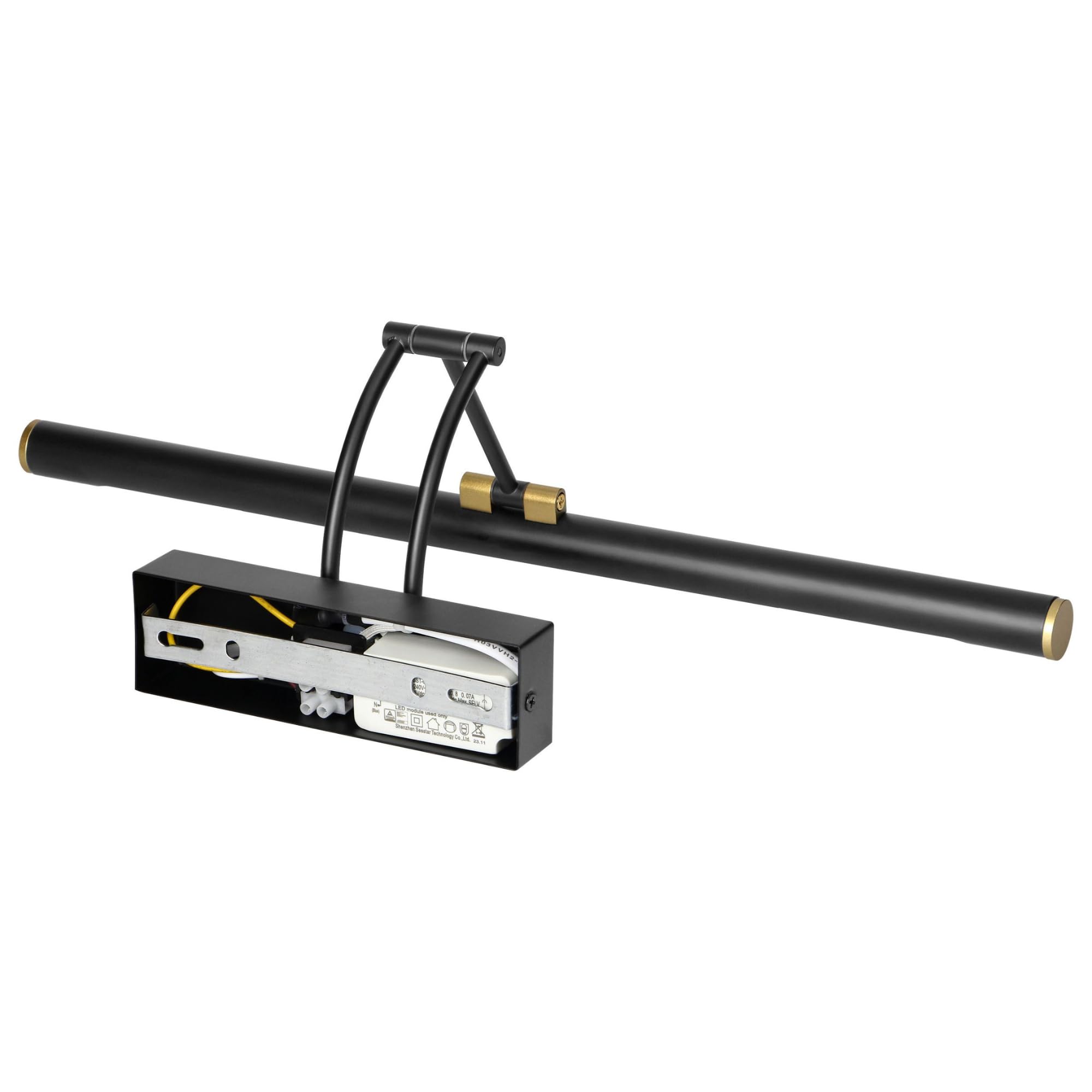 Lampara Pared Negra IP44 - Aplique Espejo Baño - Luz Espejo Baño con Diseño Moderno y Elegante para Decoración de Interiores y Exteriores (50cm/9W/990lm)