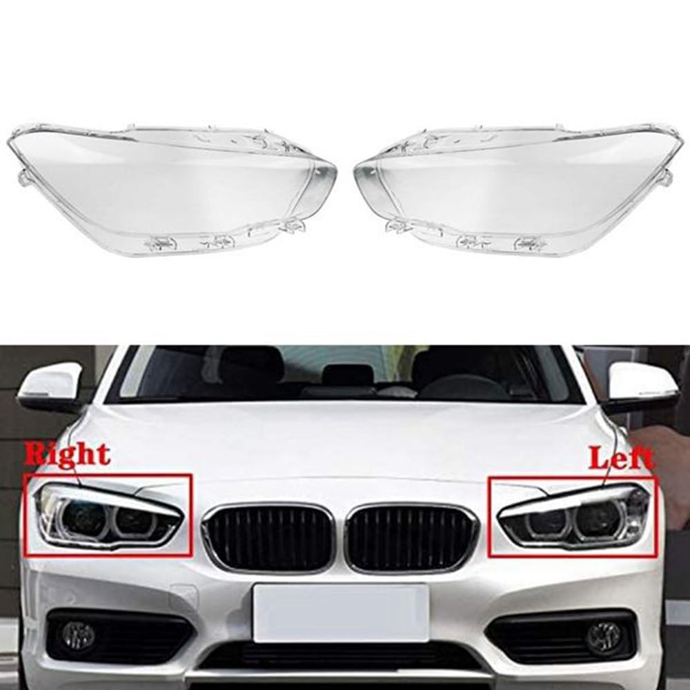 FUNFOB Copertura Faro per Auto Paralume in Vetro per Faro Sinistro Dell'auto, Coprilampada per BMW Serie 1 per F20 116I 118I 120I 2016-2019 Paralume Anteriore