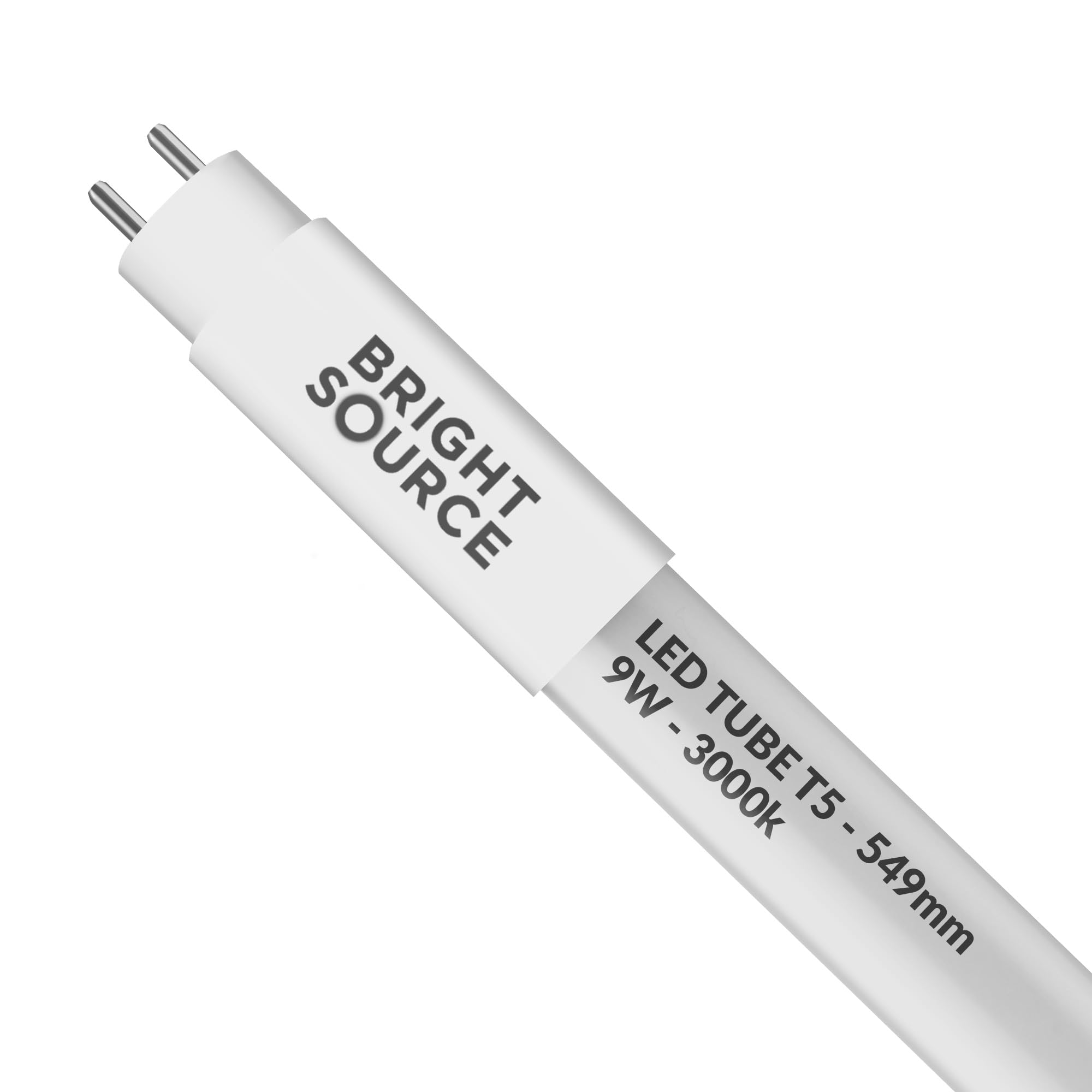 Bright Source Warm White 3000K 549Mm 9W Led T5 Tube, 1225Lm, 3000K Warm White, Replacement For 14W T5 Fluorescent, For Direct Mains Installation Only