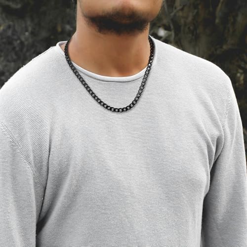 MIXJOY Promise Cuban Chain Necklace, Mens 7mm Thick Cuban Link Chain Necklace Sentimental Gift for Husband, Boyfriend, Fiance, I Love You Gift Ideas for Birthday Anniversary3