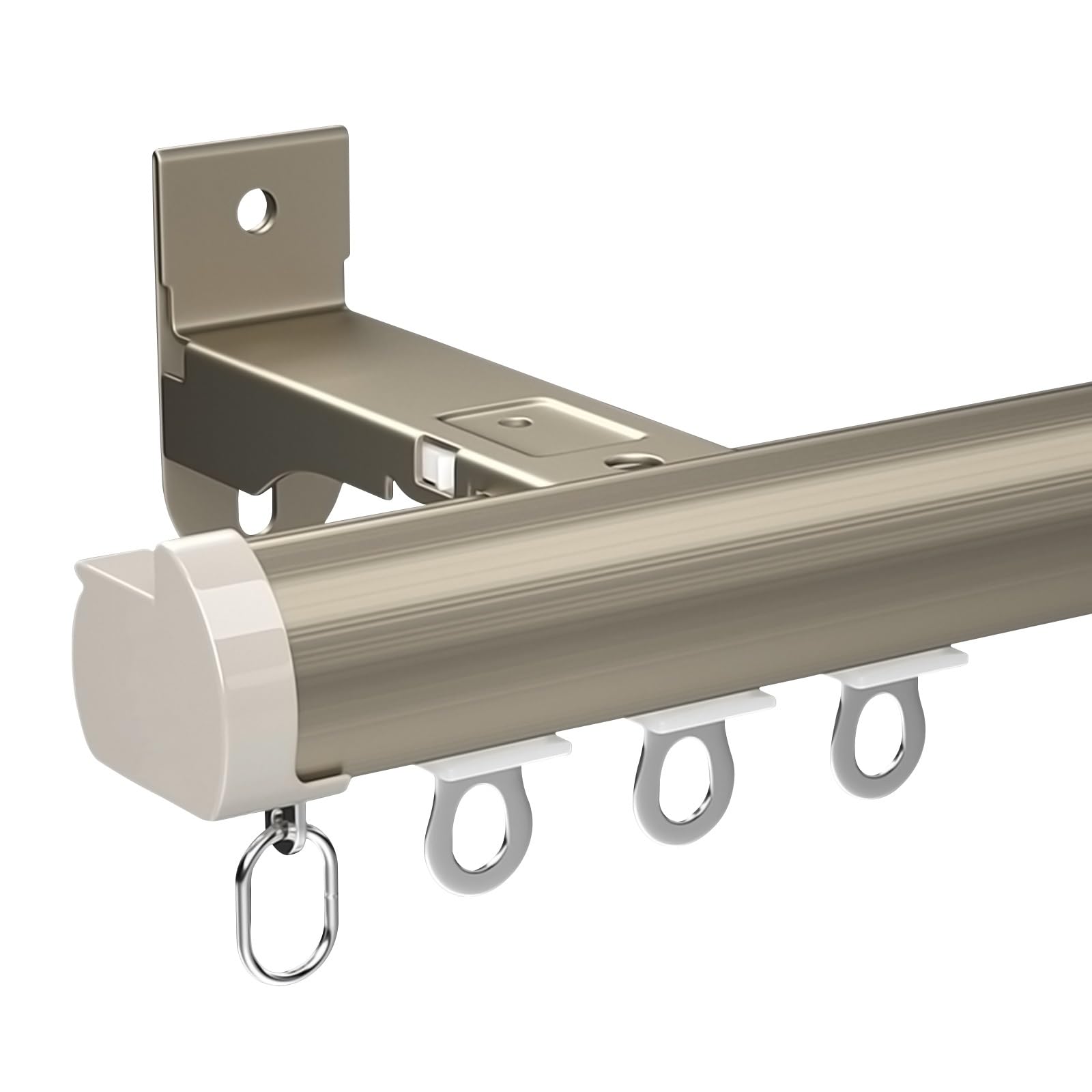 Aluminiowy system szyn sufitowych, 250 cm, regulowany do zasłon przesuwnych, przegrody pokoju, drążków prysznicowych - idealny do nowoczesnego wystroju domu, łatwy montaż
