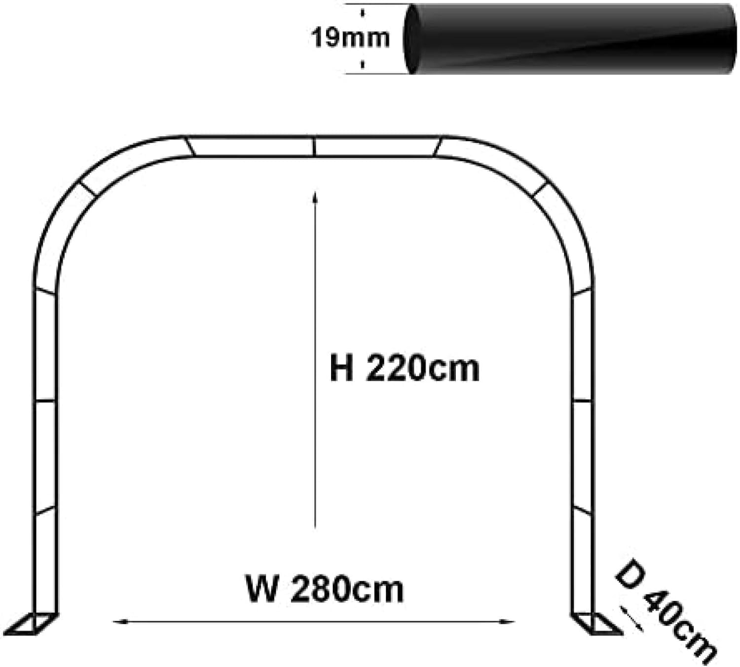 Zewnętrzna Metalowa łukowa Altana Ogrodowa Z Podstawą 140 Cm 160 Cm 180 Cm 200 Cm 240 Cm 280 Cm Szeroka Krata Różne łuk Kwiaty Pnąca Roślina Trawnik Podwórko, Black, (WxH) 160x220cm