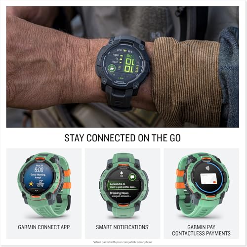 Image of Garmin Instinct 3 45mm, AMOLED Display, Rugged Outdoor GPS Smartwatch, Metal-Reinforced Bezel, Built-in Flashlight, Up to 18 Days of Battery Life, Neo Tropic
