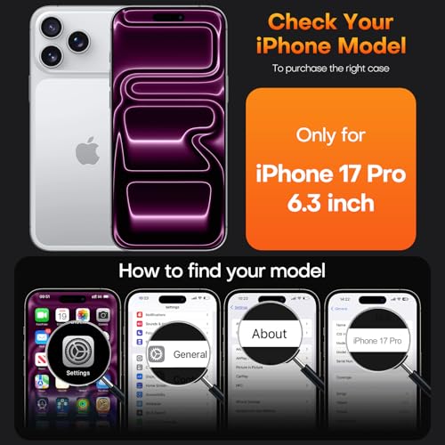 Image of TAURI for iPhone 17 Pro Case, with Screen Protector, Pink | Full Camera Protection, Anti-Yellowing Military-Grade Protection Shockproof Slim Phone Case for iPhone 17 Pro