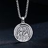 Midir&Etain St Christopher Necklace for Men Women 925 Sterling Silver Saint Christophers Medal Necklace Protection Pendant Necklace Religious Jewellery Gifts for Son Boyfriend #4