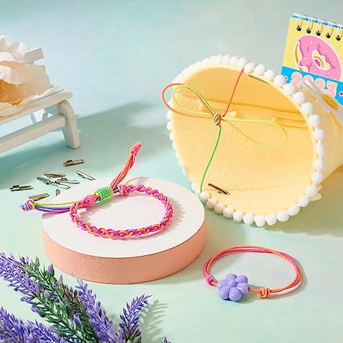 Craftdady 1.5mm Elastic Cord 76.55Yard Segment Dyed Stretch Round String Elastic Loop with Metal Barbs Barbed Fastener for Crafting Book Binding - Image 3