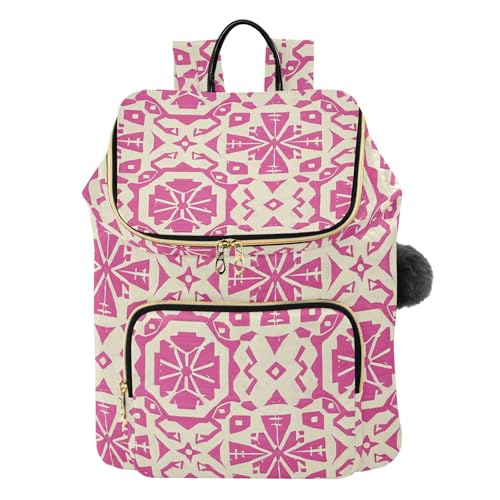 KLL Pink Bohemian abstract Backpacks for Women Fashion Lightweight Shopping Travel Daypack for Gym Shopping Travel