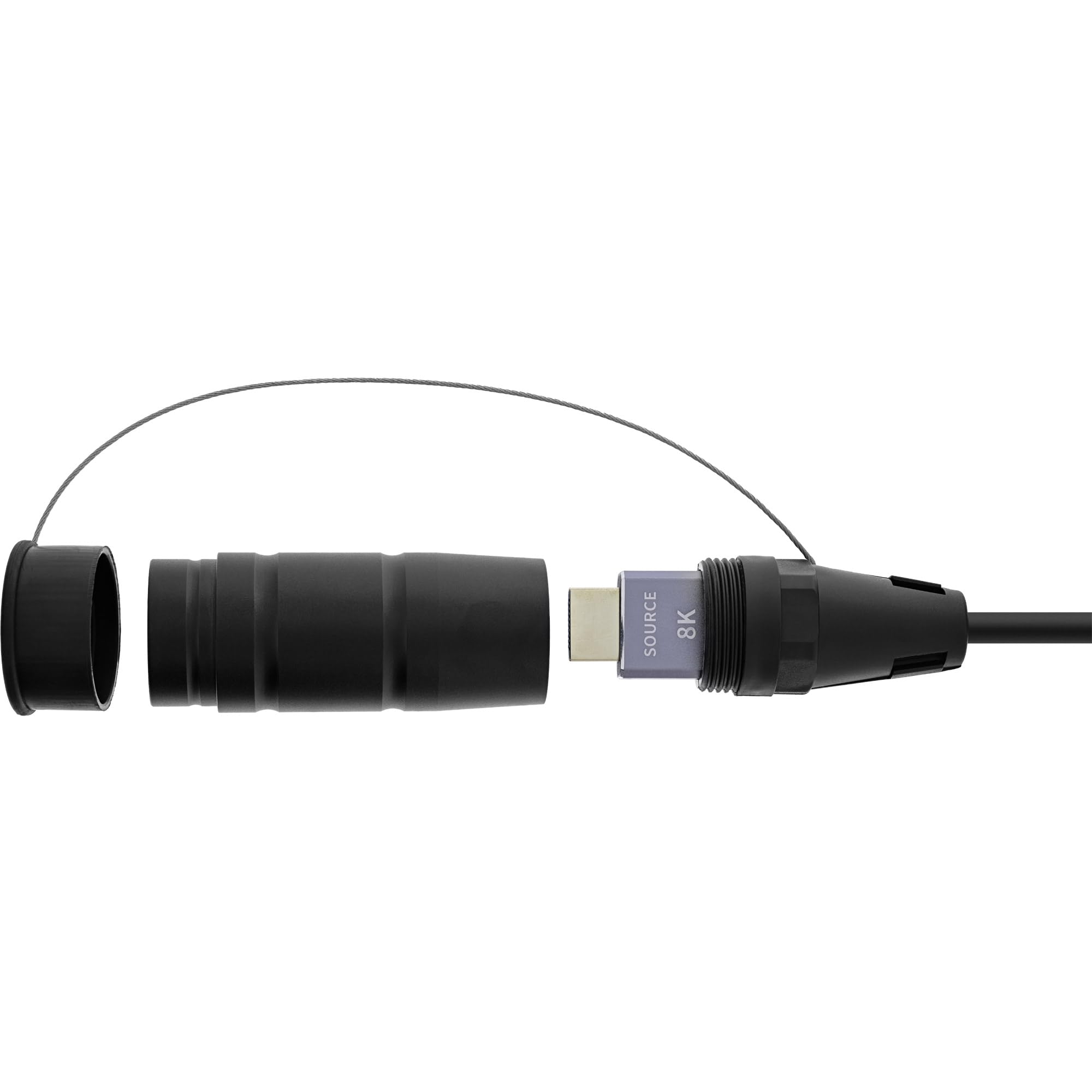 InLine Bęben kablowy HDMI, Ultra High Speed HDMI 2.1 AOC, 8K @ 60 Hz, 4K @ 120 Hz, 48 Gb/s, wtyczka HDMI typu A, PCW, czarny, 90 m, 17990T