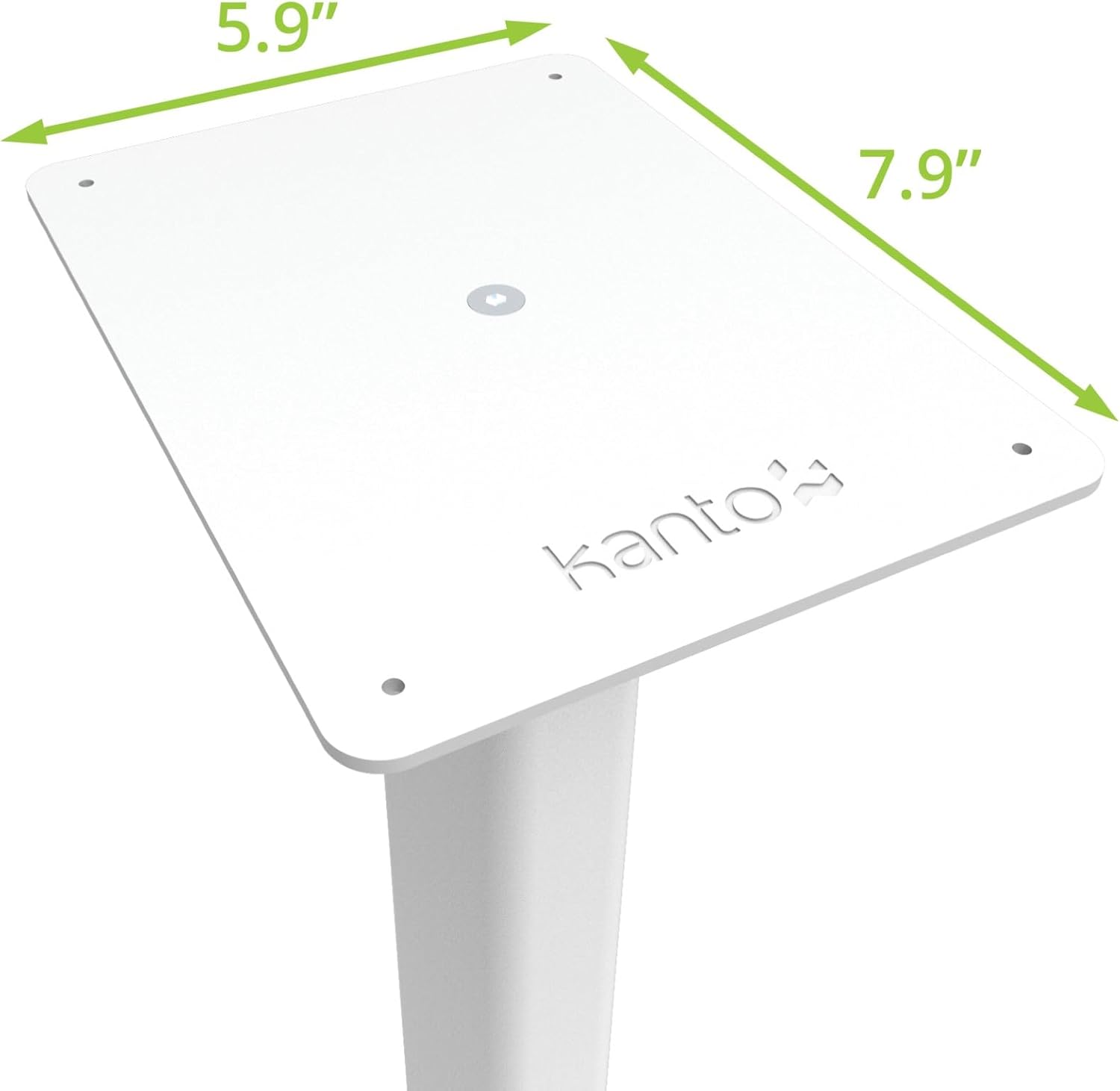 Kanto ST34 34” Universal Floor Speaker Stands for Bookshelf Speakers up to 30 lbs | Improved Sound | Hidden Cable Management | Timeless Design | Pair | White w/White MDF Base - Image 2