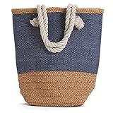 Rutledge & King Wine Tote - Straw Purse for Bottles - Gift Caddy - Carrying Bag - Reusable Basket (Waverly, 1)