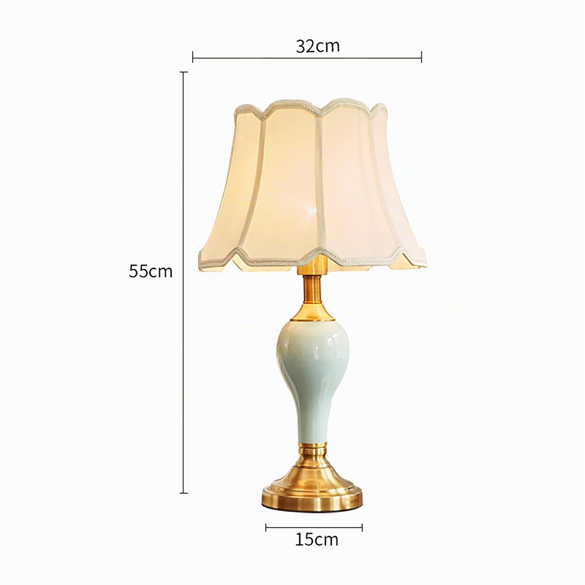 XINYASEE lámpara de mesa de cerámica moderno,Lampada da tavolo rivestita in tessuto,Lámpara de noche minimalista,E27lámpara de cabecera,lámpara de mesilla de noche para dormitorio, salón (A)