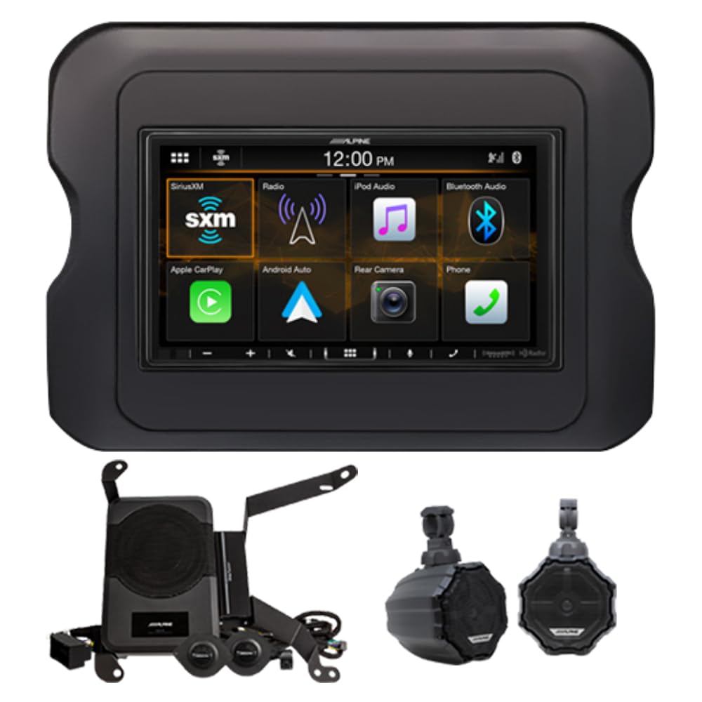 I407-WRA-JL 7" Multimedia Receiver with PSS-23WRA2 Sound System and SPV-65RGB-CAN Speaker Pods by Alpine – Pack of 3, Model PSS-23WRA2BND346