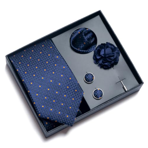 Image of joy alice 70 Colors Ties Set Men Mixed Color Necktie Handkerchief Cufflinks Brooch 3.15 Formal