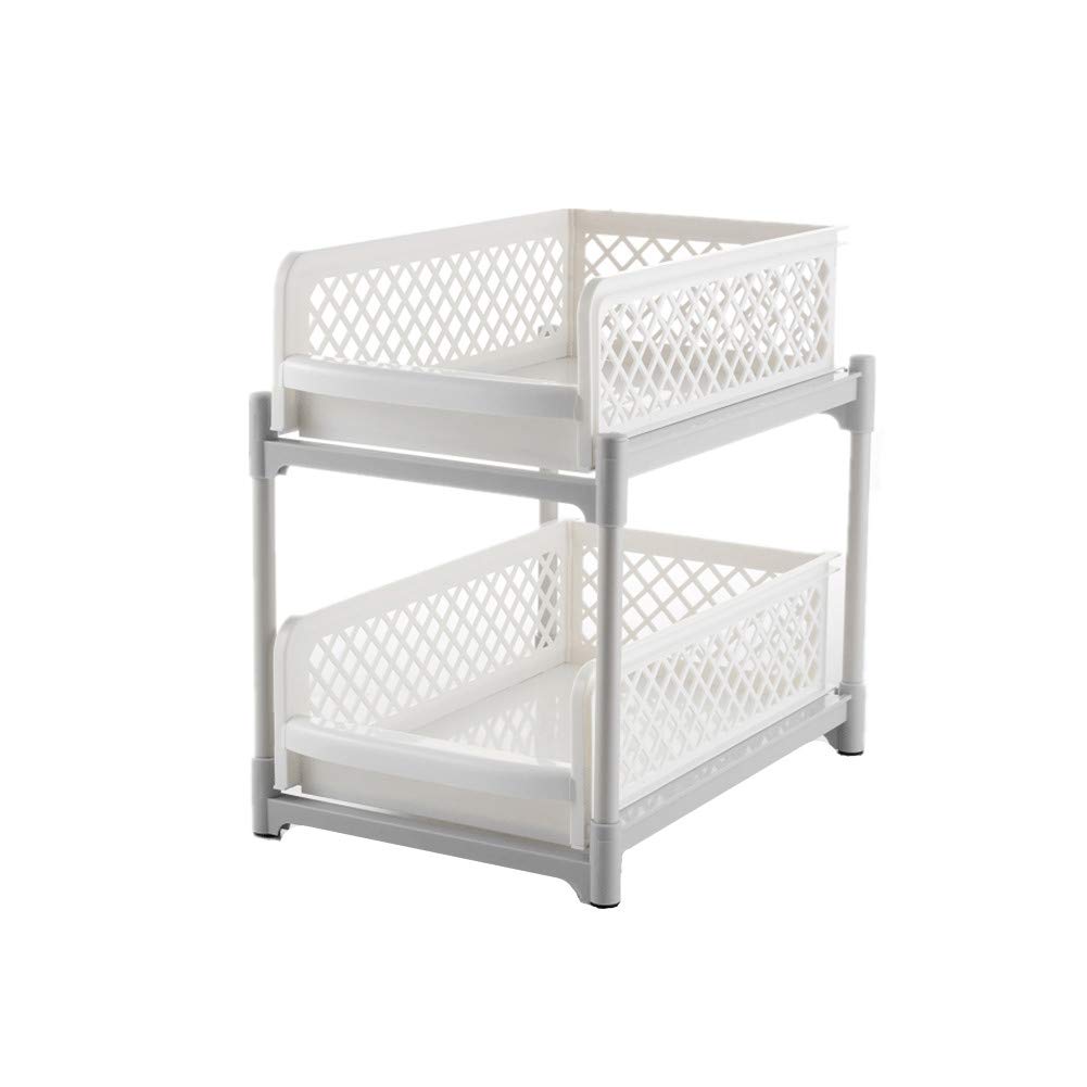Buy Drawer storage 2 Tier Sliding Basket Pull Out Organizer