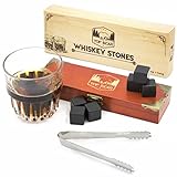 Whiskey Stones Set of 9 Natural Soapstone Cubes to Chill Fine Whiskey. Stop Watering Down Your Fine Whiskey. by Top Bear