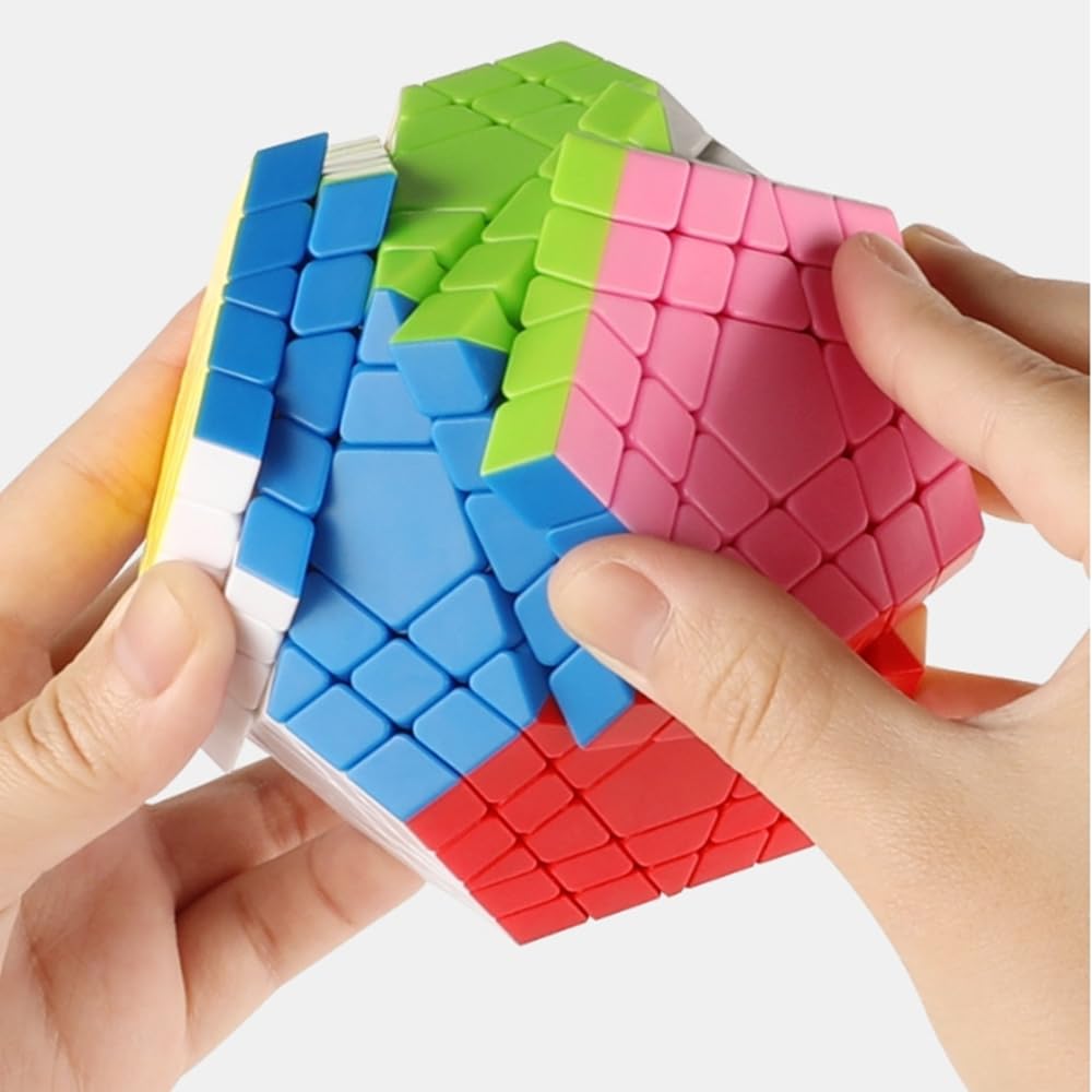 XMDCuber Megaminx 5x5 Stickerless Puzzle Cube, 5x5 Dodecahedron Speed Cube, Pentagonal Magic Cube Dodecahedron