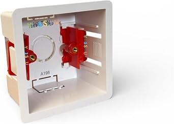 1 Gang 47mm Dry Wall Back Box 1 Gang 47mm Plastic Single Dry Lining Plasterboard Wall Back Box 47mm Electrical Socket Switch Recessed Wall Pattress 47mm Adjustable Lugs - 1 Back Box Pattress