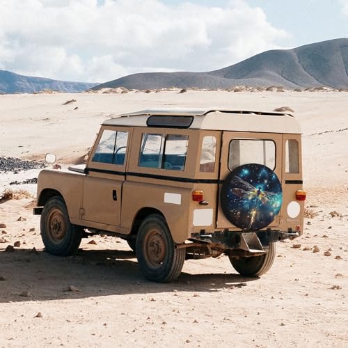 Image of Spare Tire Cover Weatherproof Wheel Cover Fit for Jeep Wrangler Rv SUV Truck Travel Trailer 14 inch Fantasy Dragonfly Animal Tire Cover