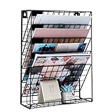 Veesun Hanging File Organizer Holder -5 Tier Vertical Wall Hanging File Magazine Holder Organizer...