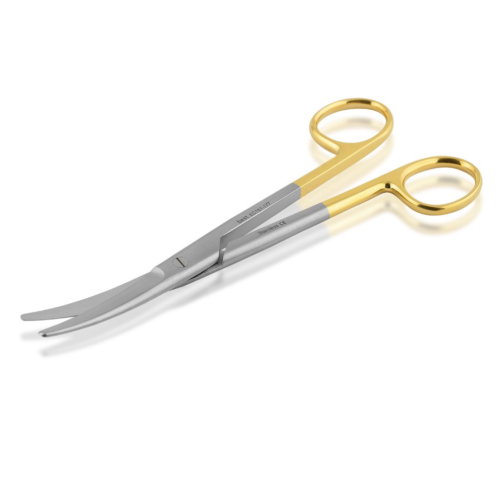 Best for Surgery Ciseaux professionnels fins Mayo universels en carbure de tungstène de qualité supérieure - 17,5 cm - Courbés - Inoxydable