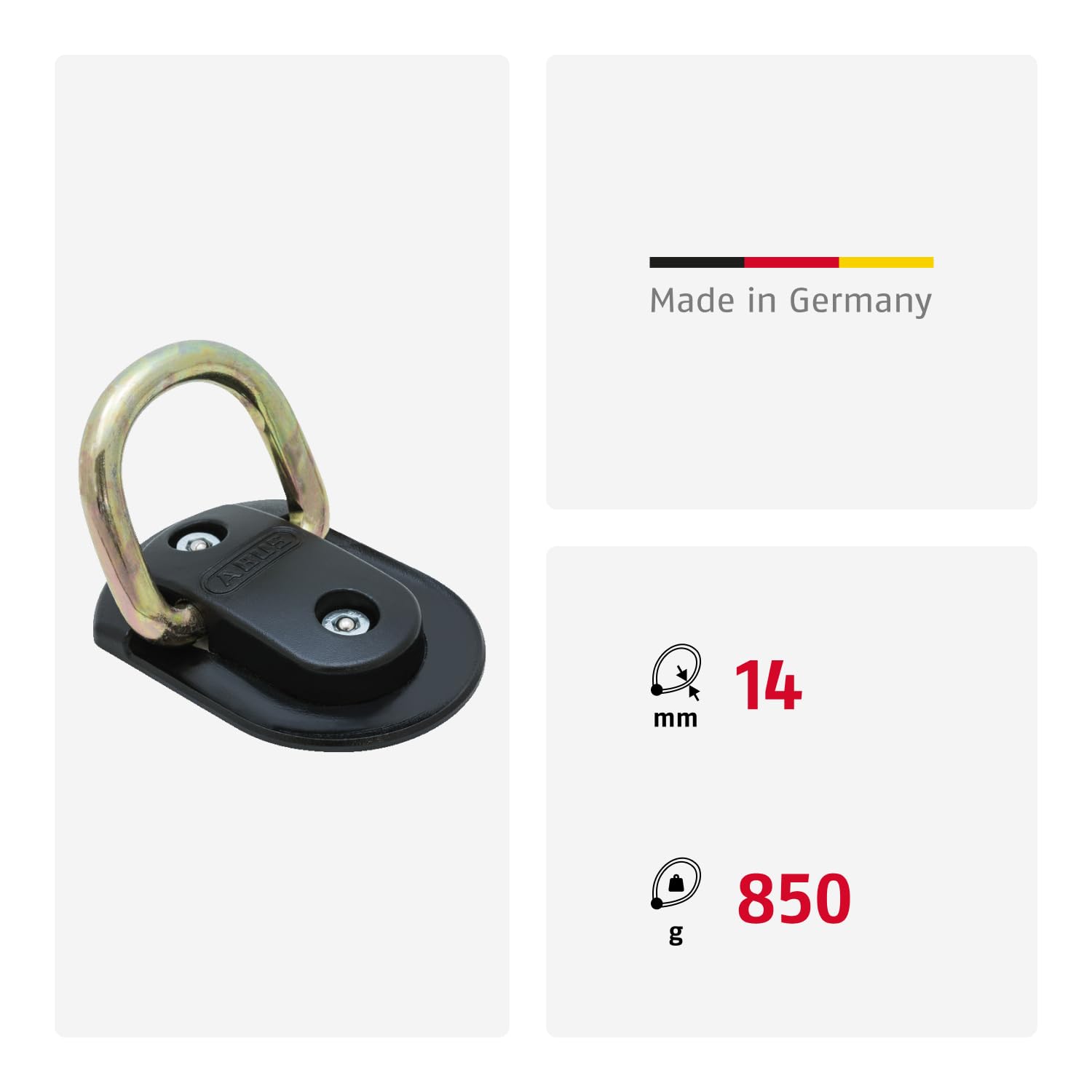 ABUS Wand- und Bodenanker Granit WBA 75 - Befestigungsanker für Fahrrad, Motorrad oder Roller - Diebstahlsicherung für Garagen, Keller, Hauswände Sicherheitslevel 15, Schwarz, One Size