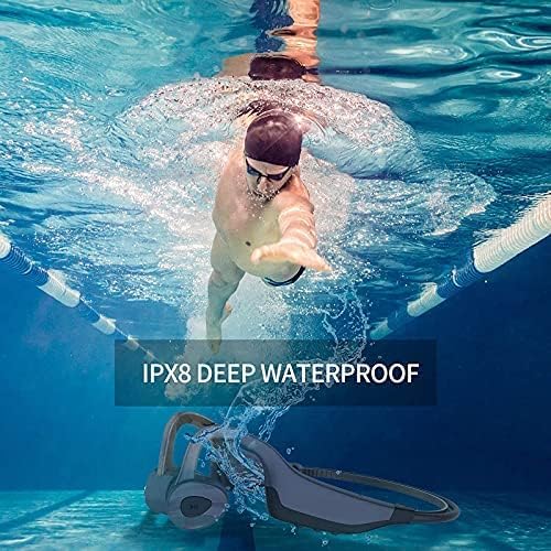 essonio bone conduction headphones swimming headphones ipx8 waterproof with microphones 16g memory for pool use sports