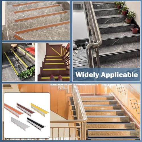 Protector de borde de escalera para evitar resbalones con tira autoadhesiva de 200 cm 4