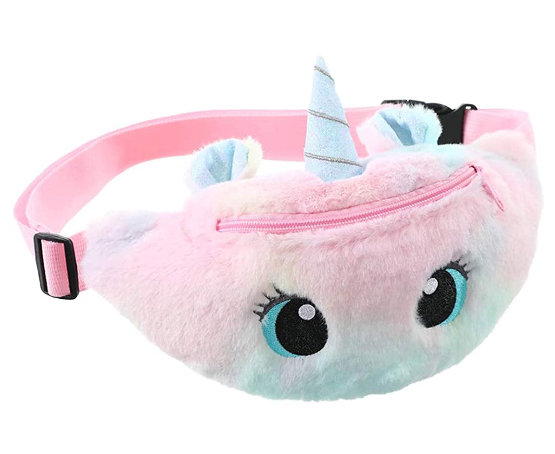 Laahoem Riñonera de Unicornio Tie-Dye Cadera Cofre Culo Bolso Mochila de Hombro Lindo Gracioso Niños Niñas Paquete de cinturón Big Eye Colorful