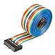 sourcing map IDC Flachbandkabel Farbig Bunt Regenbogenfarbe Draht 16 Stifte 148cm Länge 2,54mm Abstand Typ-C