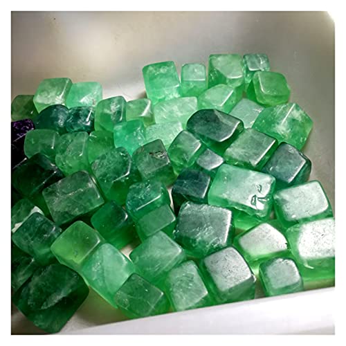Fluorine brute 2-4cm Green Cube Cube Cube Guéron Fluorite Tumbleté Pierre Naturelle Rocher Naturel Quartz Perles Perles Perles Perles Chakra Fontaine Jardin DIY ( Color : Light Yellow , Size : 2-4cm )