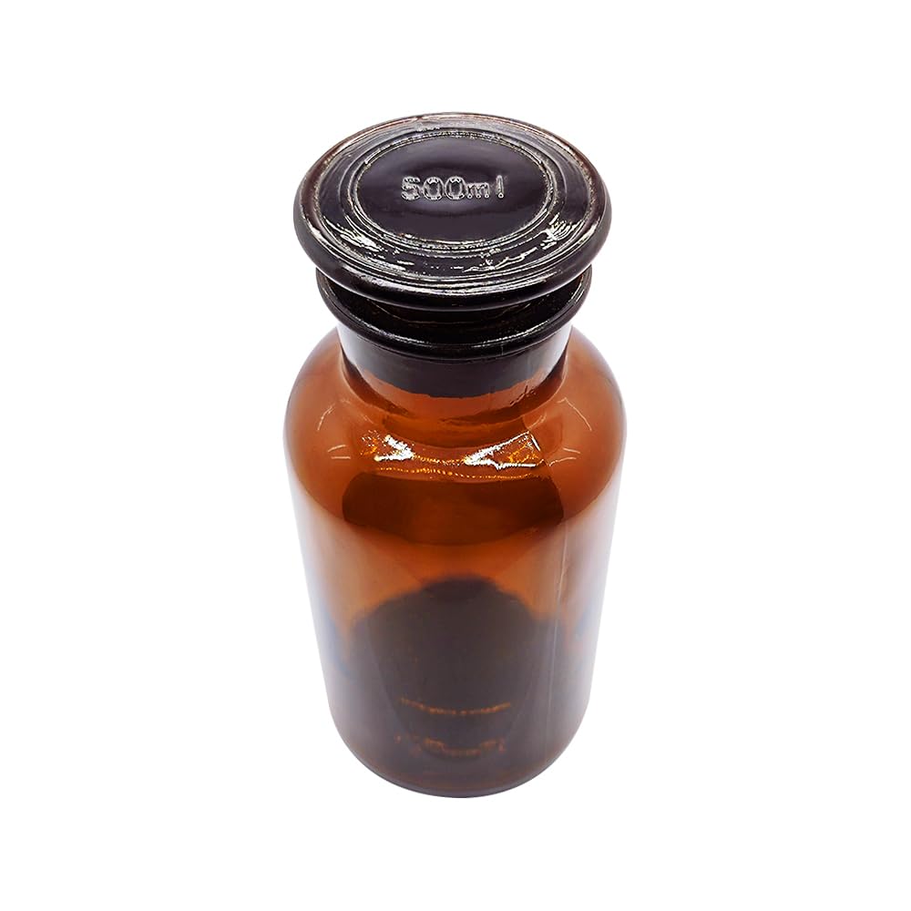 1 bottiglia trasparente in vetro borosilicato per reagenti da laboratorio (500 ml)
