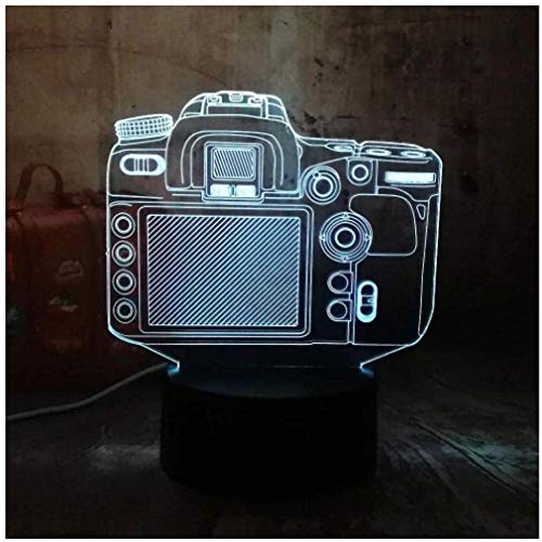 Digitalkamera 3D Nachtlicht LED Nachtlicht für Kinder 7 Farbwechsel Touch Tisch Schreibtischlampe USB-Ladegerät Ziemlich Geburtstag Valentinstag