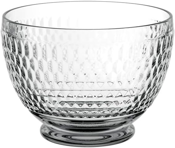 Villeroy & Boch Boston Colored Individual Bowl, Red, 4.5" Diamond Faceted Crystal