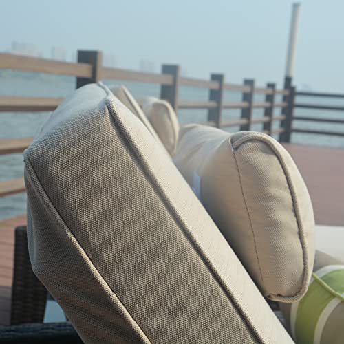 Abrihome® 3 Piece Outdoor Patio PE Rattan Adjustable Chaise Lounge Set with Cushion and Table (Brown) Abrihome® 3 Piece Outdoor Patio PE Rattan Adjustable Chaise Lounge Set with Cushion and Table (Brown)