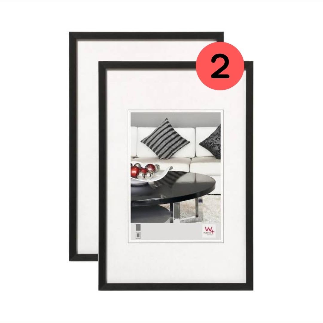 walther design Bilderrahmen schwarz 15 x 20 cm Aluminium Doppelpack, Chair Alurahmen AJ520BD