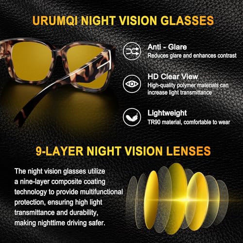 Image of URUMQI Night Driving Glasses Polarized Fit Over Night Vision Glasses Women