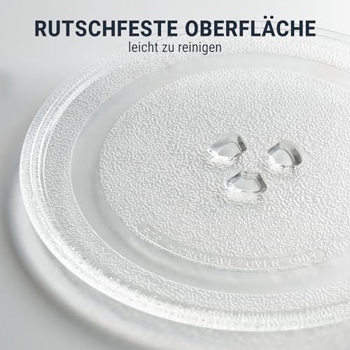 Drehteller Ø 245mm für Mikrowelle Glasteller Drehteller Ersatzteller Glasplatte Glasdrehteller für Mikrowellen Mikrowellenteller mit 3 Noppen
