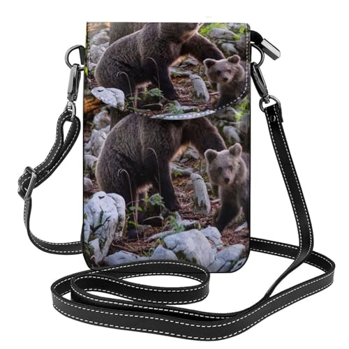 Sac à bandoulière imprimé ours noir avec rabat pour protéger votre smartphone au quotidien