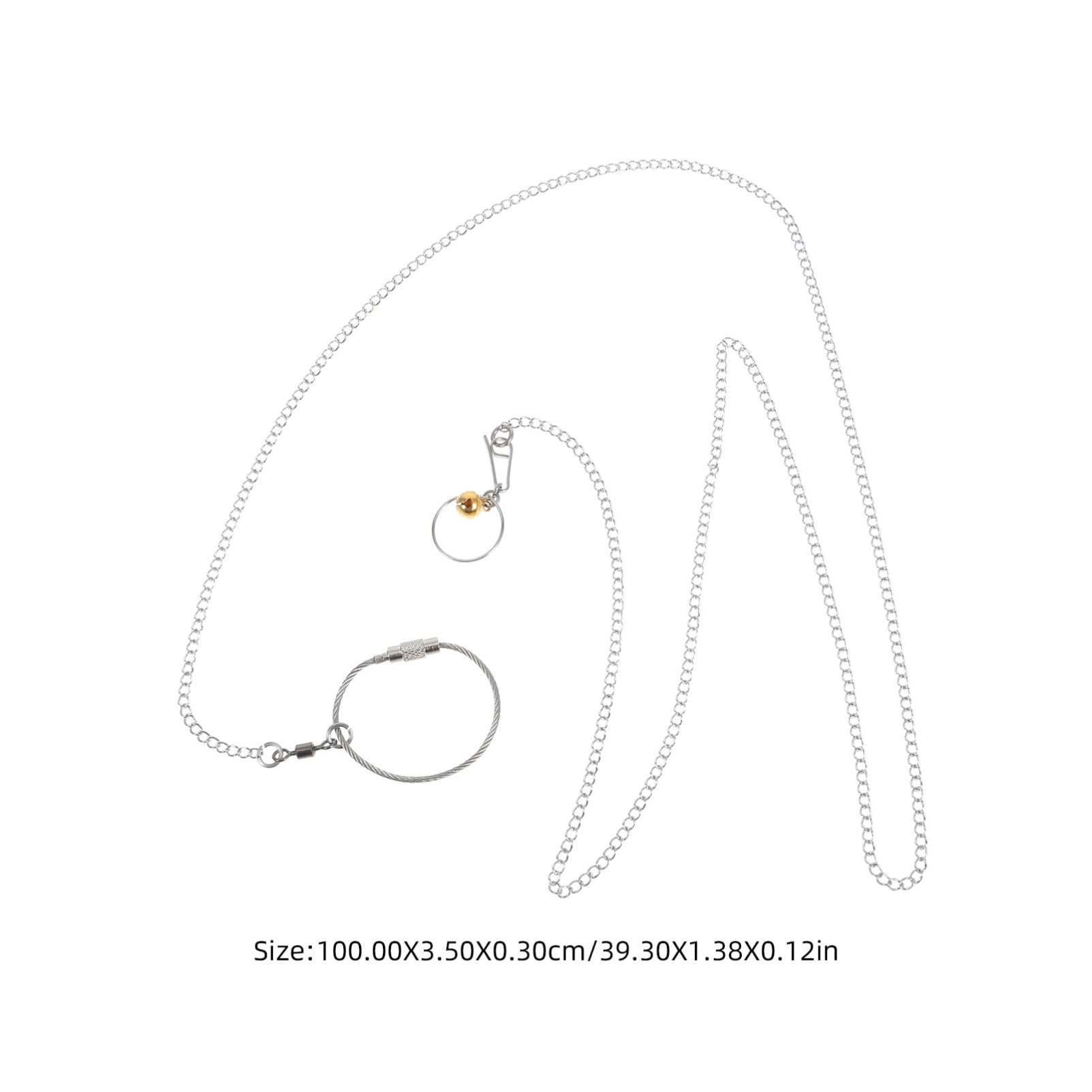 CIYODO Parrot Harness Leash with Bell 1m Metal Stainless Steel Collar Bird Chain for Macaw Conure Cockatiel Training