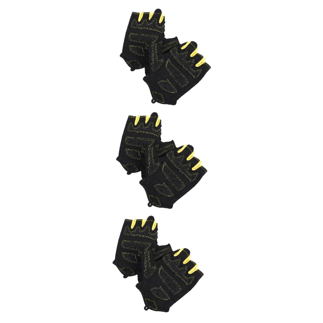 SHERCHPRY 3paires Gants De Cyclisme Anti-dérapants Et Respirants Pour Hommes Et Femmes Mitaines De Fitness Pour Activités De Plein Air Uv Demi-doigts