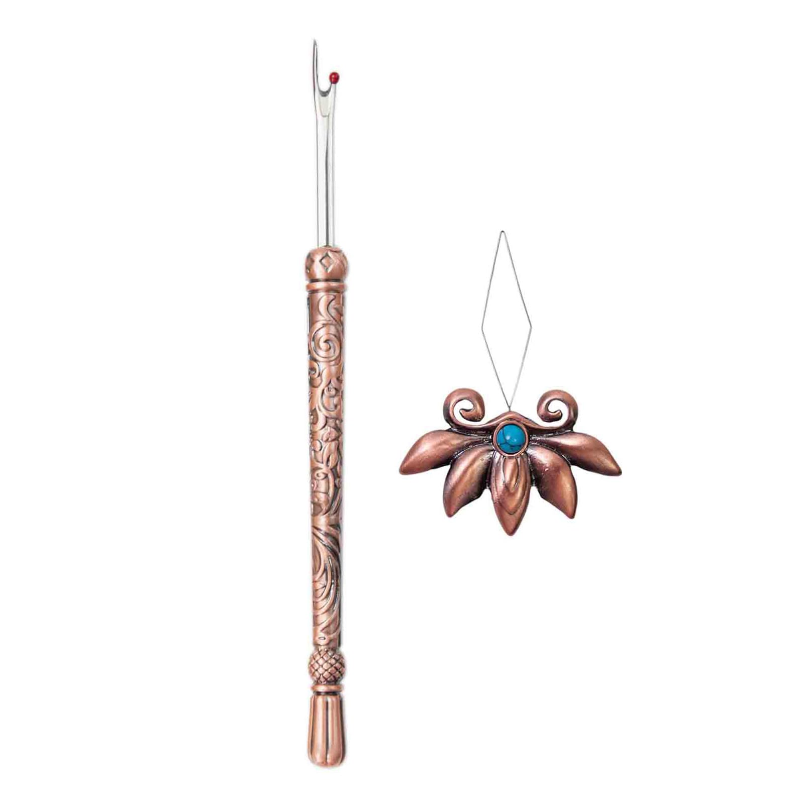 Carotoe Red Bronze Unpicker With Needle Threader Insertion Tool, Thread Remover Tool For Hand Quilting Sewing Machine, Needlework Seam Cutter