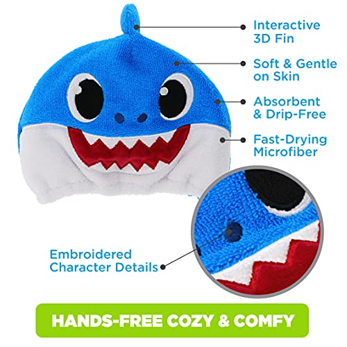 Image of Ginsey Baby Shark's Daddy Shark Children's Hair Drying Towel Cap, Blue