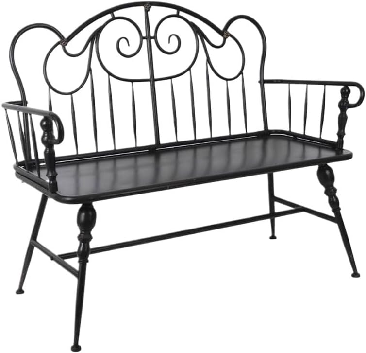 Outdoor Bench Outdoor Garden Bench, Vintage Iron with Backrest Patio Seat, for Balcony Indoor Terrace Leisure Bench Park Garden Bench