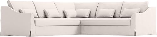 Miniatura 5 de Funda de repuesto para sofá esquinero de 5 asientos, lado derecho, más larga, compatible con IKEA Farlove 2 + 3 solo funda seccional (poliéster lino
