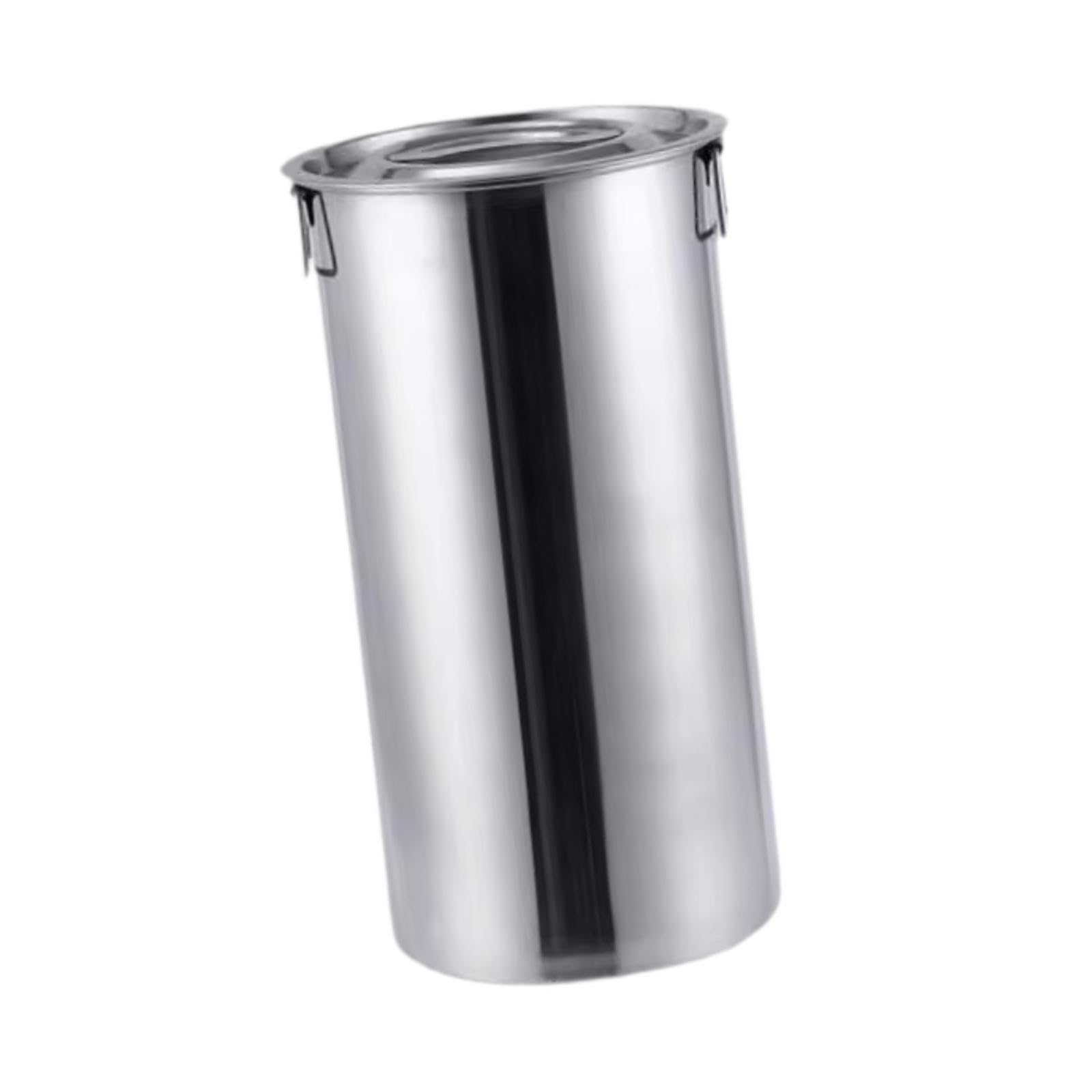 AMSLSIU Stainless Steel Milk Jug Ice Bucket Storing Beverages At Gatherings And Picnics With Large Capacity Stainless Steel Bucket Features Unique Lid And, Silver, 22x40cm15L